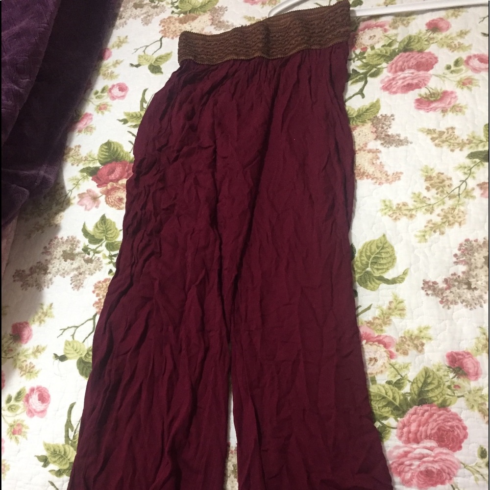 Maroon plazo pants